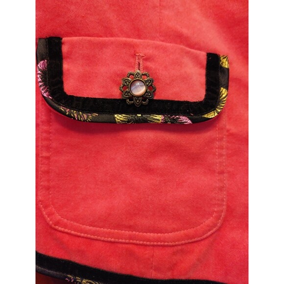 LA VIE BOHEME Fitted Velvet Jacket Small Jeweled Buttons READ/MEASUREMENTS VGC - Picture 3 of 7